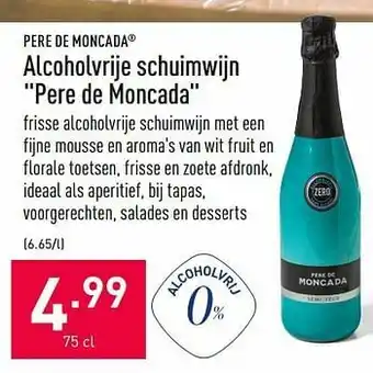 ALDI Alcoholvrije schuimwijn pere de moncada aanbieding