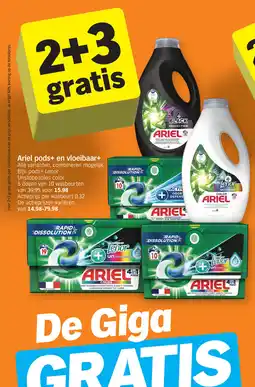 Albert Heijn Ariel pods+ en vloeibaar+ aanbieding