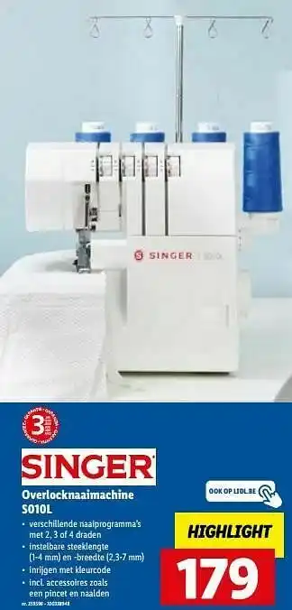 Lidl Singer overlocknaaimachine s010l aanbieding