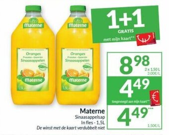 Intermarché Materne Sinaasappelsap aanbieding