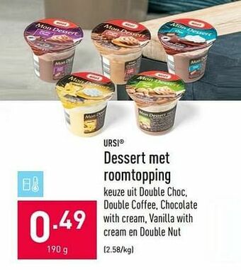 ALDI Dessert met roomtopping aanbieding