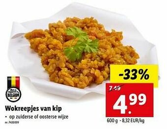 Lidl Wokreepjes van kip aanbieding