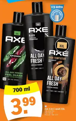 Albert Heijn Axe 3-in-1 wash XXL aanbieding