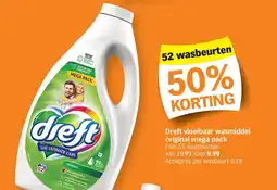 Albert Heijn Dreft vloeibaar wasmiddel original mega pack aanbieding