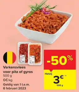 Carrefour Varkensvlees voor pita of gyros aanbieding