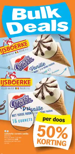 Albert Heijn IJsboerke cornets vanille aanbieding