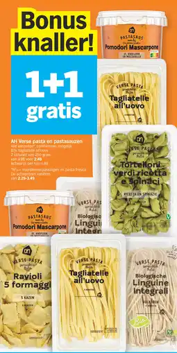 Albert Heijn AH Verse pasta en pastasauzen aanbieding