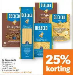 Albert Heijn De Cecco pasta aanbieding
