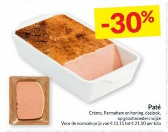 Intermarché Pate Creme, Parmaham en honing, daslook, op grootmoeders wijze aanbieding