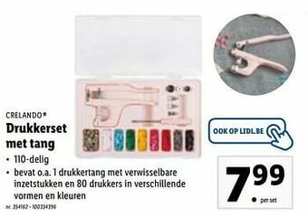 Lidl Drukkerset met tang aanbieding