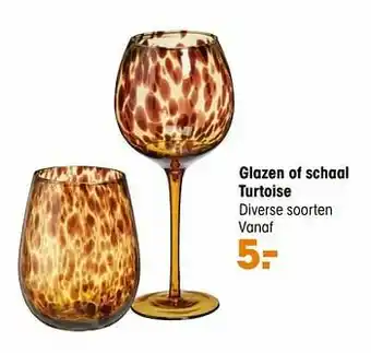 Glazen of schaal turtoise