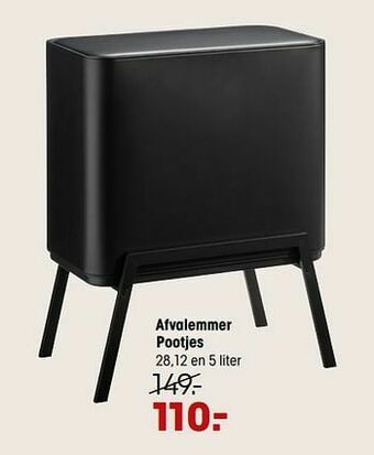 Kwantum Afvalemmer pootjes aanbieding