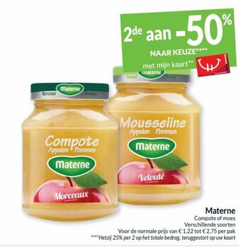 Intermarché Materne Compote of moes aanbieding