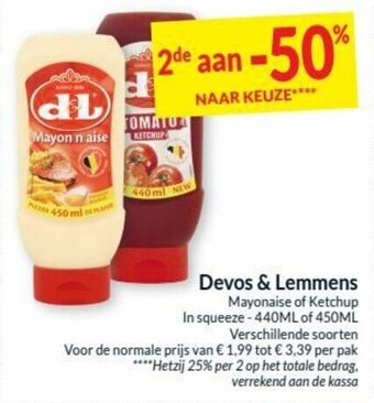 Intermarché Devos & Lemmens Mayonaise of Ketchup aanbieding