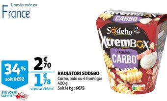 Auchan Radiatori Sodebo 400g aanbieding