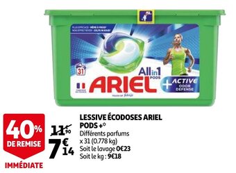 Auchan Lessive Ecodoses Ariel Pods aanbieding