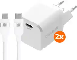 Coolblue BlueBuilt 65W GaN Usb C Oplader Wit + Usb C Kabel 240W 2m Ny aanbieding