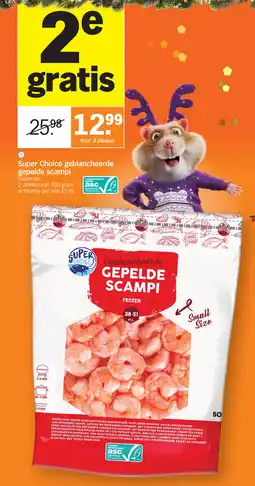 Albert Heijn Super Choice geblancheerde gepelde scampi aanbieding