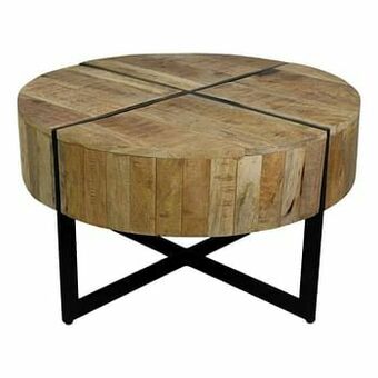 Leen Bakker HSM Collection salontafel Jackson - naturel/zwart - Ø75x43 cm - Leen Bakker aanbieding