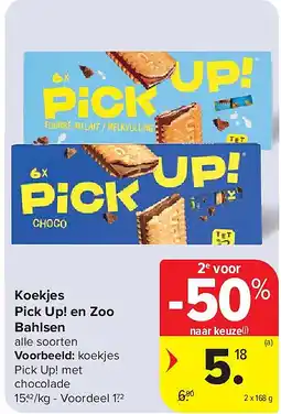 Carrefour Koekjes Pick Up! en Zoo Bahlsen aanbieding