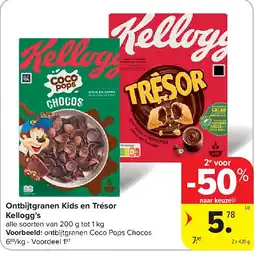 Carrefour Ontbijtgranen Kids en Trésor Kellogg’s aanbieding