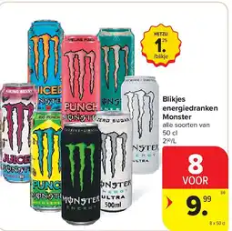 Carrefour Blikjes energiedranken Monster aanbieding