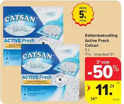 Carrefour Kattenbakvulling Active Fresh Catsan aanbieding