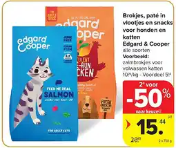 Carrefour Brokjes, paté in vlootjes en snacks voor honden en katten Edgard & Cooper aanbieding