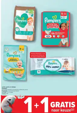 Carrefour Luiers, pants en doekjes Pampers aanbieding