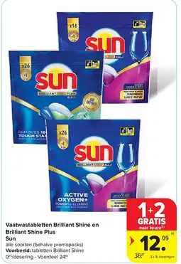Carrefour Vaatwastabletten Brilliant Shine en Brilliant Shine Plus Sun aanbieding