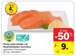 Carrefour Portie zalm zonder vel Kwaliteitsketen Carrefour aanbieding