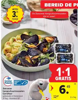 Carrefour Zeeuwse hangcultuurmosselen Carrefour aanbieding
