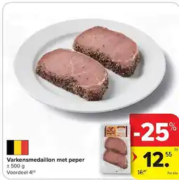 Carrefour Varkensmedaillon met peper aanbieding