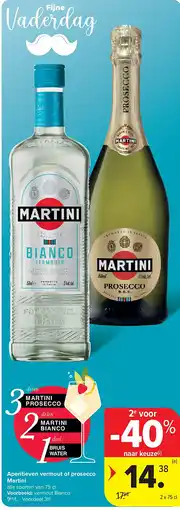 Carrefour Aperitieven vermout of prosecco Martini aanbieding