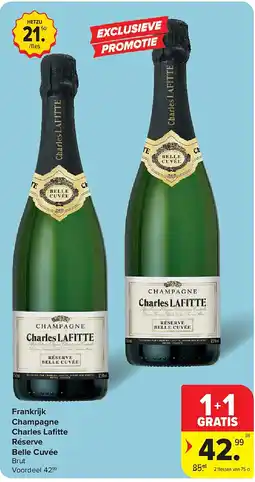 Carrefour Frankrijk Champagne Charles Lafi tte Réserve Belle Cuvée aanbieding