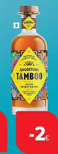 Carrefour Rum Spiced Angostura Tamboo, Pampero Añejo Especial en rum Bacoo 4 jaar oud aanbieding