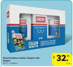 Carrefour Geschenkdoos Italian Organic Gin Engine aanbieding