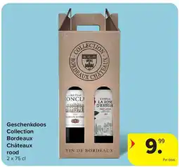 Carrefour Geschenkdoos Collection Bordeaux Châteaux rood aanbieding