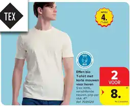 Carrefour E en bio T-shirt met korte mouwen voor heren aanbieding