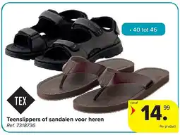 Carrefour Teenslippers of sandalen voor heren aanbieding