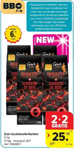 Carrefour Zak houtskoolbriketten aanbieding