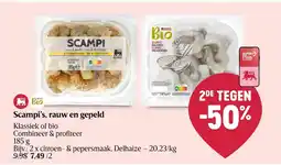 Delhaize Scampi’s, rauw en gepeld aanbieding