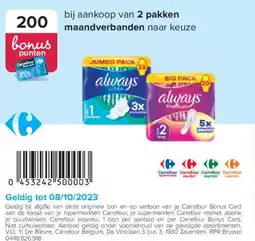 Carrefour Always Maandverbanden aanbieding
