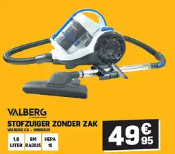 Electro Depot STOFZUIGER ZONDER ZAK VALBERG C3 aanbieding