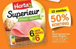 Albert Heijn Herta Superieur ham natuur 400 gram aanbieding