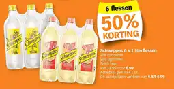 Albert Heijn Schweppes 6 x 1 literflessen aanbieding