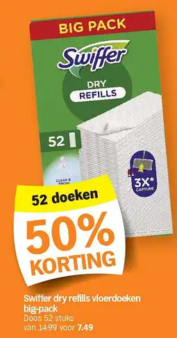 Albert Heijn Swiffer dry refills vloerdoeken big-pack aanbieding