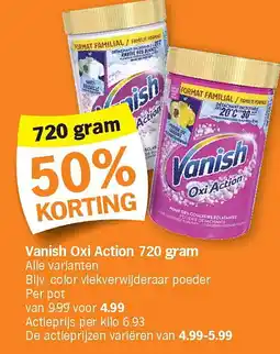 Albert Heijn Vanish Oxi Action 720 gram aanbieding