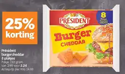Albert Heijn Président burgercheddar 8 plakjes aanbieding