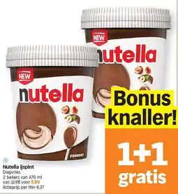 Albert Heijn Nutella ijspint aanbieding